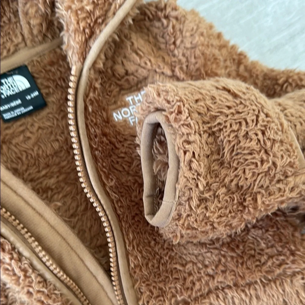 The North Face Toddler Sherpa Hoodie 18-24M | Tan Fuzzy Bear Zip Jacket 🧸